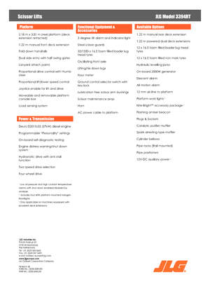 Wheeled scissor lifts JLG 3394RT