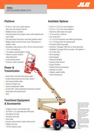 Wheeled Articulating Boom Lifts JLG 450AJ