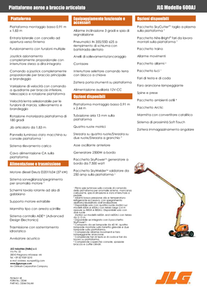Wheeled Articulating Boom Lifts JLG 600AJ