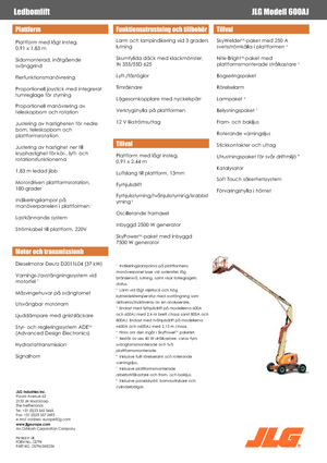 Wheeled Articulating Boom Lifts JLG 600AJ