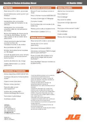 Wheeled Articulating Boom Lifts JLG 600AJ