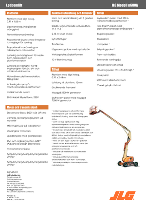 Tekerlekli Mafsall Bomlu Asansörler JLG 600AN