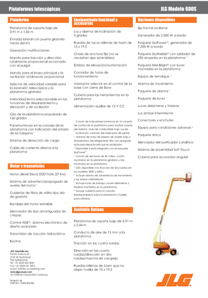 Wheeled Telescopic Boom Lifts JLG 600S