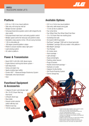 Wheeled Telescopic Boom Lifts JLG 660SJ
