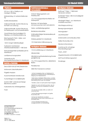 Wheeled Telescopic Boom Lifts JLG 660 SJ