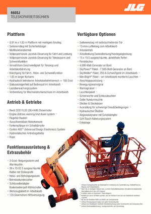 Wheeled Telescopic Boom Lifts JLG 660SJ