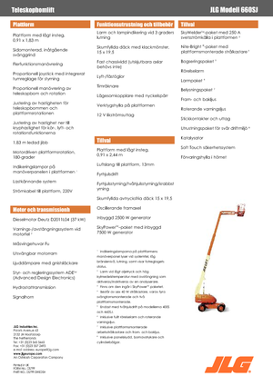 Wheeled Telescopic Boom Lifts JLG 660 SJ