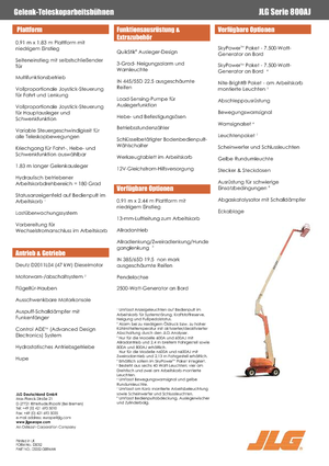 Wheeled Articulating Boom Lifts JLG 800AJ