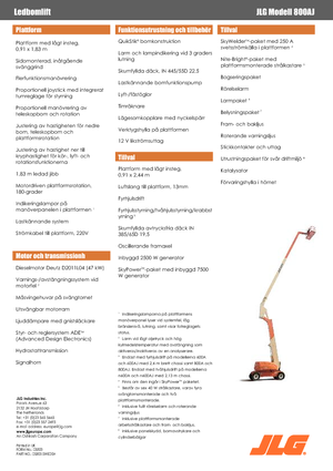 Wheeled Articulating Boom Lifts JLG 800AJ