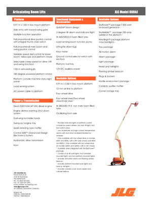 Wheeled Articulating Boom Lifts JLG 800AJ