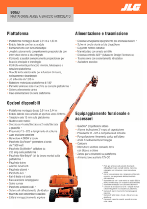Tekerlekli Mafsall Bomlu Asansörler JLG 800AJ