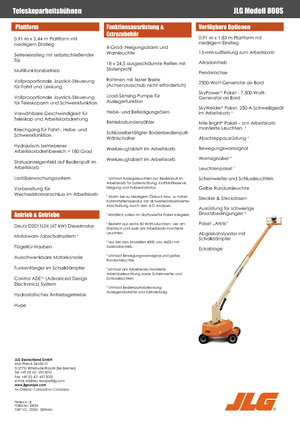 Wheeled Telescopic Boom Lifts JLG 800S