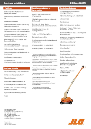 Wheeled Telescopic Boom Lifts JLG 860SJ