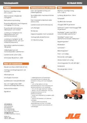 Wheeled Telescopic Boom Lifts JLG 860SJ