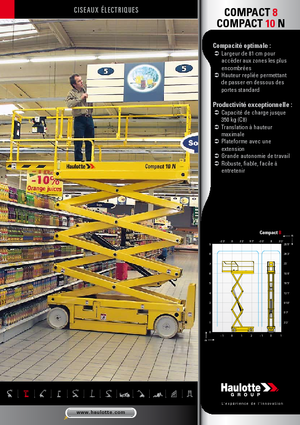 Tekerlekli makas asansörleri Haulotte Compact 10N