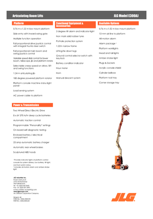 Tekerlekli Mafsall Bomlu Asansörler JLG E300AJ