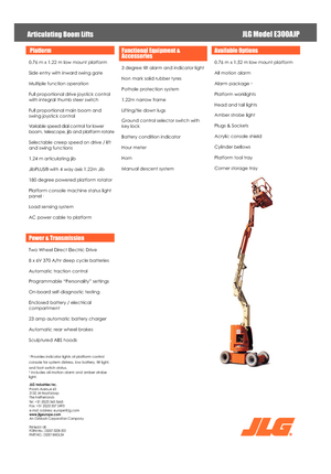 Wheeled Articulating Boom Lifts JLG E300AJP