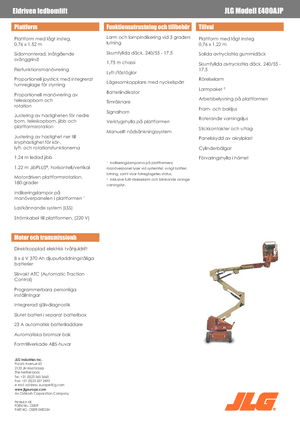 Wheeled Articulating Boom Lifts JLG E400AJP