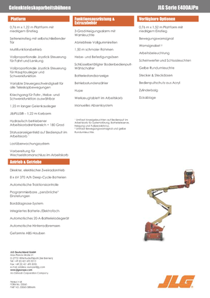 Wheeled Articulating Boom Lifts JLG E400AJPN