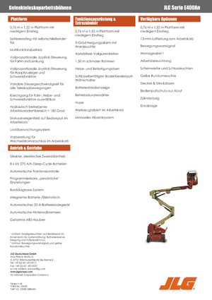 Wheeled Articulating Boom Lifts JLG E400AN