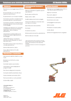 Wheeled Articulating Boom Lifts JLG E400AN