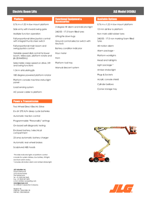 Wheeled Articulating Boom Lifts JLG E450AJ