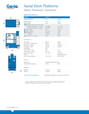 Wheeled Telescopic Boom Lifts Genie GRC-12 Runabout