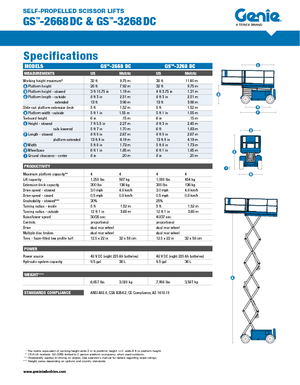 Wheeled scissor lifts Genie GS-3268 DC