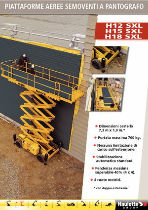 Tekerlekli makas asansörleri Haulotte H18 SXL