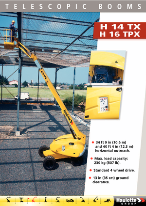 Wheeled Telescopic Boom Lifts Haulotte H14 TX