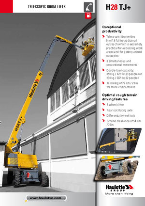 Wheeled Telescopic Boom Lifts Haulotte H 28 TJ +