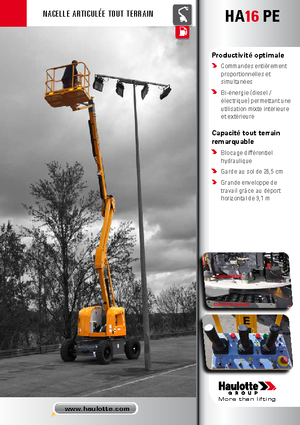Tekerlekli Mafsall Bomlu Asansörler Haulotte HA 16 PE