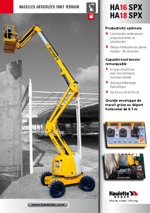 Tekerlekli Mafsall Bomlu Asansörler Haulotte HA 16 SPX