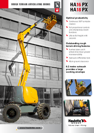Tekerlekli Mafsall Bomlu Asansörler Haulotte HA 16 PX