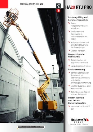 Wheeled Articulating Boom Lifts Haulotte HA20 RTJ PRO