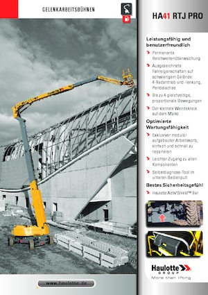 Wheeled Articulating Boom Lifts Haulotte HA41 RTJ PRO