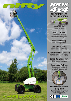 Wheeled Articulating Boom Lifts Niftylift HR 18