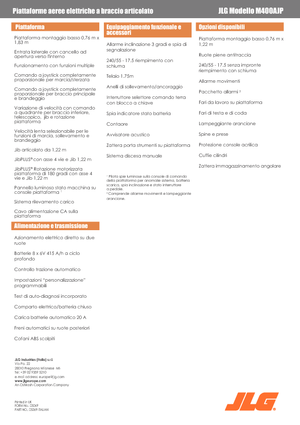 Tekerlekli Mafsall Bomlu Asansörler JLG M400AJP