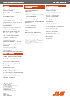 Tekerlekli Mafsall Bomlu Asansörler JLG M400AJP