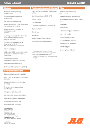 Tekerlekli Mafsall Bomlu Asansörler JLG M400AJP