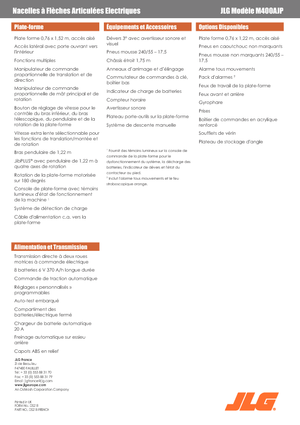 Tekerlekli Mafsall Bomlu Asansörler JLG M400AJP