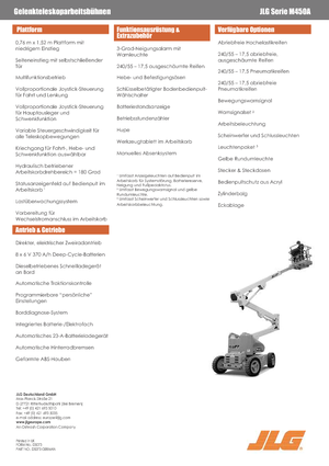 Tekerlekli Mafsall Bomlu Asansörler JLG M450A