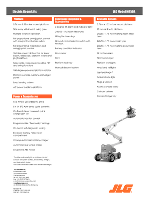 Tekerlekli Mafsall Bomlu Asansörler JLG M450A