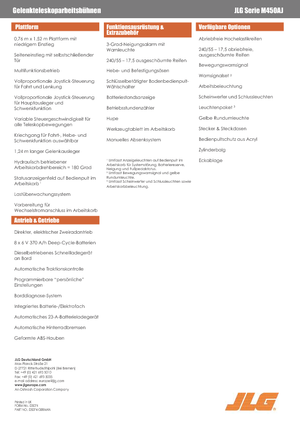 Wheeled Articulating Boom Lifts JLG M450AJ