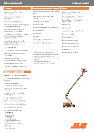 Wheeled Telescopic Boom Lifts JLG M600JP
