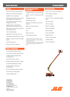 Wheeled Telescopic Boom Lifts JLG M600JP