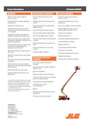 Wheeled Telescopic Boom Lifts JLG M600JP
