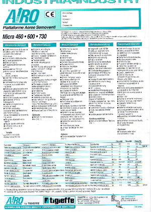 Tekerlekli makas asansörleri AIRO Micra 600