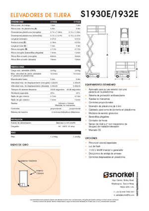 Wheeled scissor lifts Snorkel S1932E