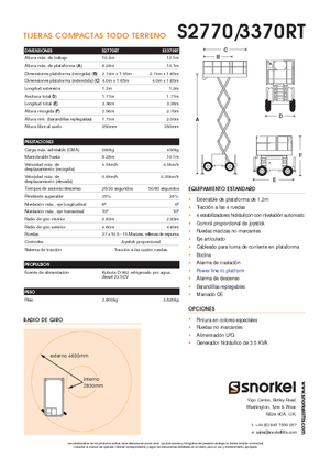 Wheeled scissor lifts Snorkel S2770RT